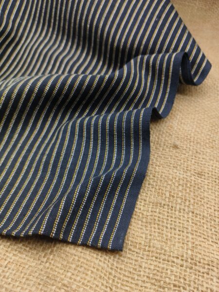 Handspun & Handwoven Natural Cotton black stripe Fabric