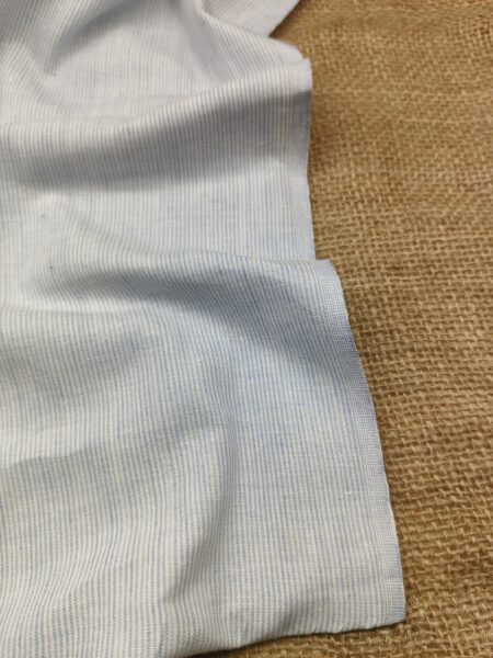 Handspun & Handwoven Natural Cotton Sky White Stripe Fabric