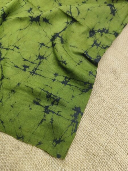 GREEN COTTON HAND BATIK PRINT FABRIC 07