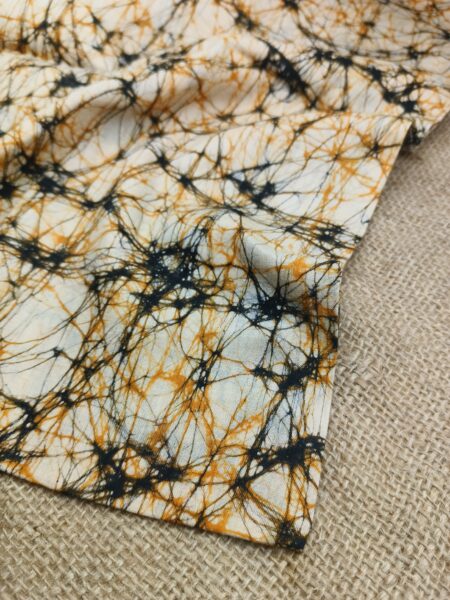 GOLD GREEN COTTON HAND BATIK PRINT FABRIC 04
