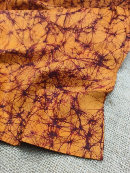 RED ORANGE COTTON HAND BATIK PRINT FABRIC 10
