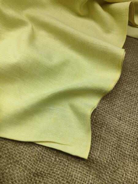 Handspun & Handwoven Cotton Lemon Yellow Colour Fabric