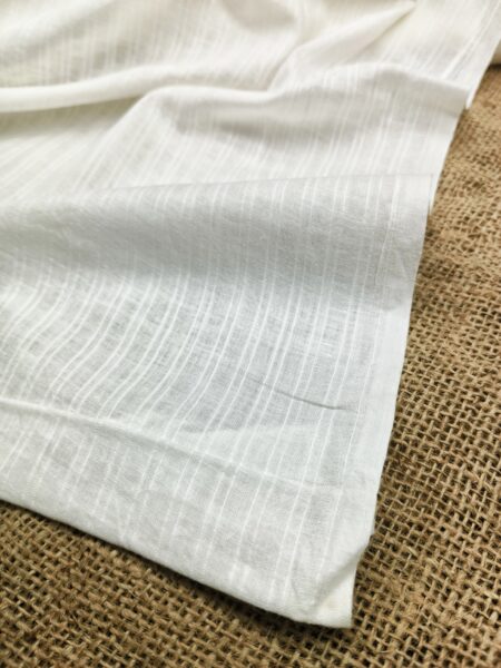 Handwoven White Self-Check Cotton Fabric SLF-STP-1
